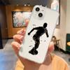 Football Player Soccer Art Clear Phone Case For iPhone 14 13 11 12 Pro Max X XR XS 7 8 Plus SE Soft Silicone Cover Coque Funda