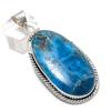 Neon Blue Apatite Gemstone 925 Sterling Silver Jewelry Pendant 2.60"
