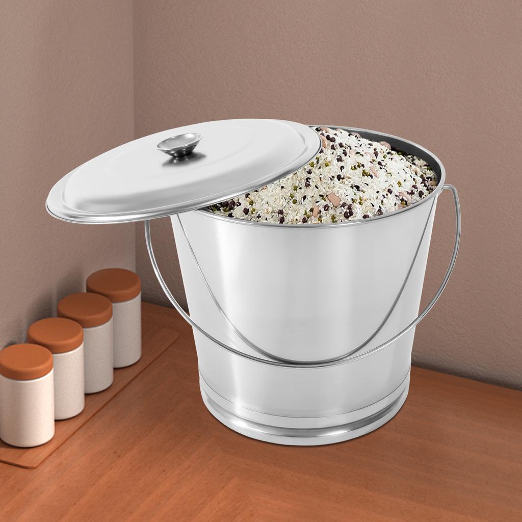 Ведро из нержавеющей стали 20 л с крышкой - Самостоящее, вместимость 5,28 галлона, для хранения, лейка для фермы, молочного хозяйства, пивоварения
