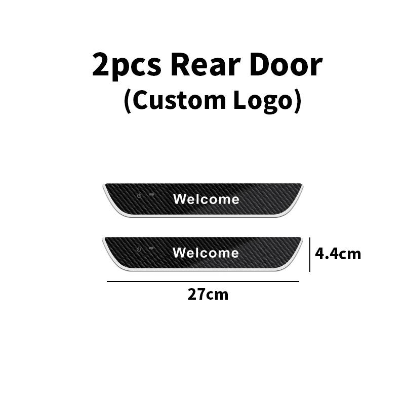 Carbon fiber For Toyota GR SPORT RAV4 YARIS CHR HILLIX Customized Car Welcome Door illuminated Sill Light Logo Lamp LED Pedal