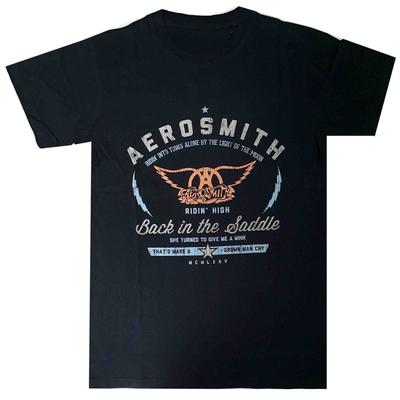 Aerosmith Back in The Saddle Печать по периметру Летний Хлопок Роскошный Бренд Мужские и Женские Футболки с Коротким Рукавом