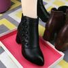 New Winter High Heels Shoes Mujer Mature Fashion Sexy Warm Ankle Snow Zipper Boots Women Designer