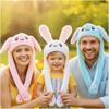Cute Plush Bunny Hat With Moving Ears Rabbit Ear Glowing Airbag Cap for Headband Ears Popping Up When Pressing The Paws Prop