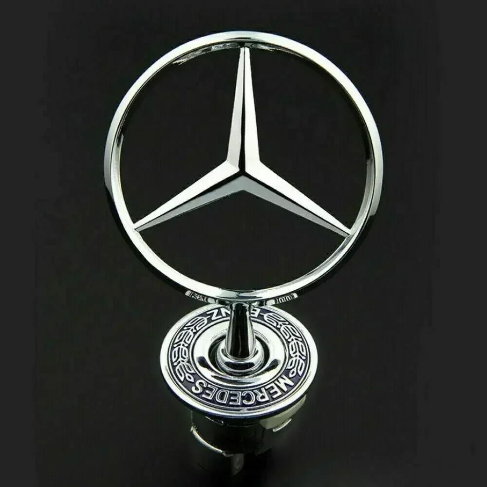 MEA4 Star Bonnet - Badge for Car Hood Front Chrome Logo Hood Marking for Benz C E S Class W204 W205 W212 W213 W211 W220 W222 W223