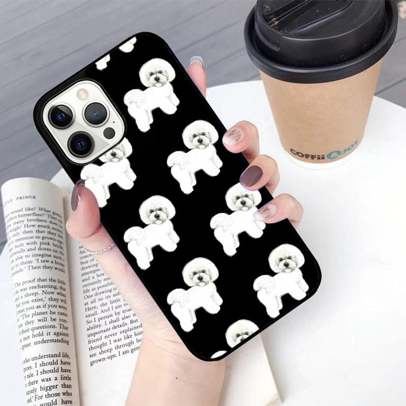 Cute Cartoon Bichon Frise Phone Case For iPhone 17 Air 14 15 16 16e 13 12 Max Cover For Apple 11 Pro Max Plus Coque