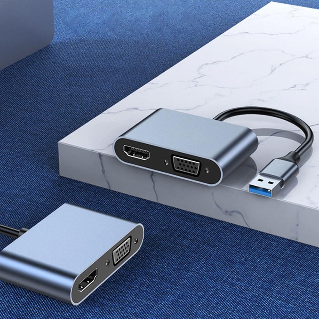 Видео Аудио USB3.0 в VGA HDMI-совместимый преобразователь 1080P для компьютера, проектора, телевизора, монитора, расширяющего экран, кабель VGA