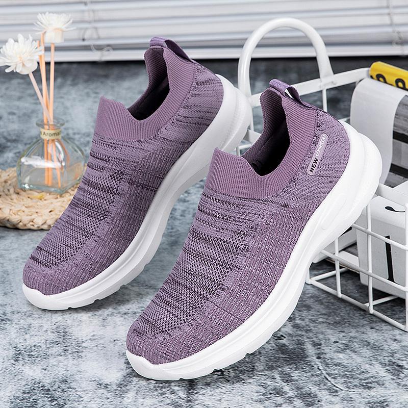 Модная унисекс мужская женская фиолетовая повседневная обувь мягкая подошва слипоны кроссовки беговые кроссовки женские легкие лоферы для ходьбы мужская обувь