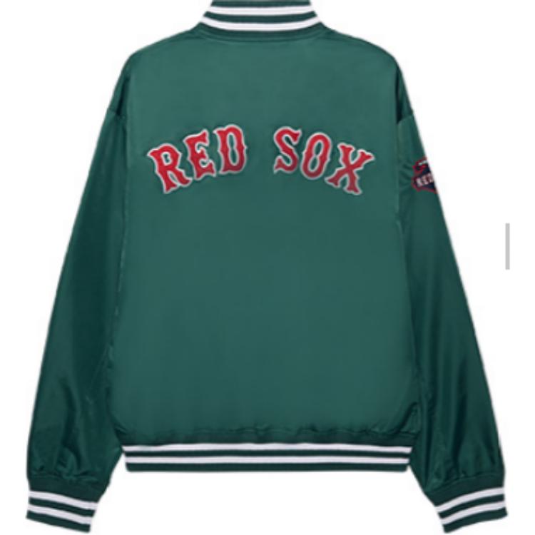 New Era FW24 MLB Бостон Ред Сокс NY Вышитая Однобортная Куртка с Длинным Рукавом Унисекс Куртка Зеленая 14385108