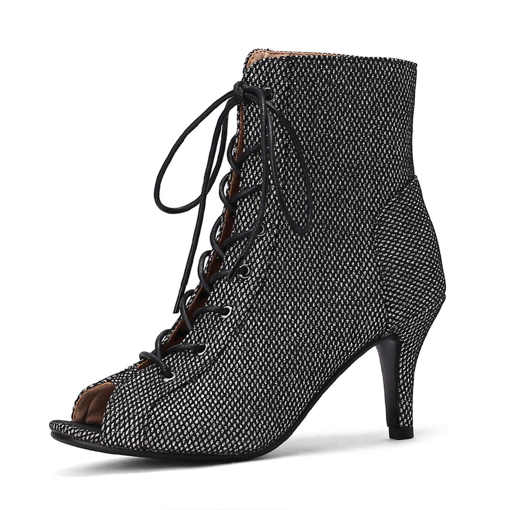 Элегантные женские вечерние ботильоны, сексуальные женские туфли на шпильке для латинских танцев, женские ботинки на высоком каблуке для латинских танцев, качественная обувь для бальных танцев