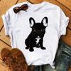 Cute French Bulldog T-shirt Animal Harajuku Print Pattern Shirt Fun French Bulldog Short Sleeves Animal Lover Tshirt Dog Mom Tee