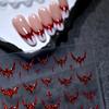 1 шт. Хэллоуин Блестящие Наклейки на Ногти Летучая Мышь Готические Наклейки Крест на Ногти Лазерные Серебристые Красные Черные Темные Панк Украшения для Ногтей