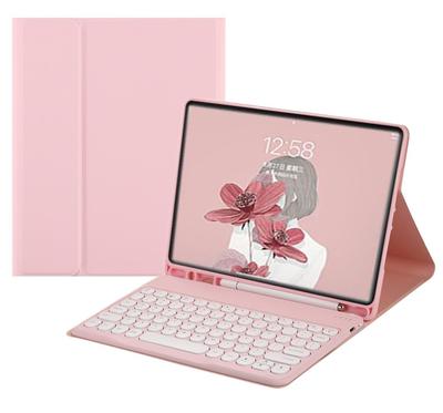 Цветной чехол-клавиатура для iPad Pro 2024 года с круглой съемной крышкой-клавиатурой для iPad Pro 2024 года. Включает Apple Pencil. Милый, 11-дюймовый (М4) ключи.
