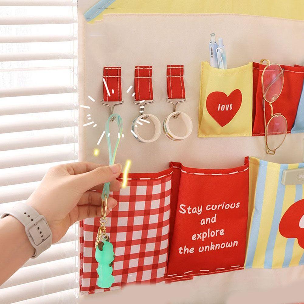 Cute Dormitory Storage Hanging Bag Multi-layer Cartoon Hanging Bag Wall Mounted Storage Bag Closet