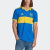 Adidas Домашняя майка Boca Juniors с контрастным воротником и принтом букв, короткий рукав, мужские топы сезона 2022/23, синяя HE6338