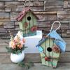 Hanging Wood Bird House for Bird Breeding Handmade Outdoor Bird Nest House for Small Feathered Bird Shelter Nest House