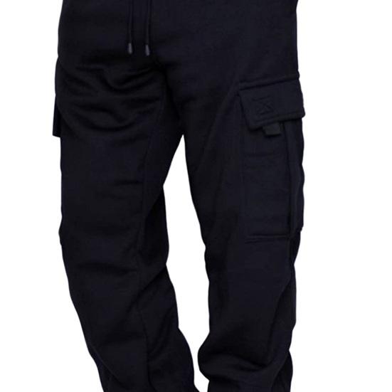 Мужские брюки-карго на шнурке с эластичной резинкой на талии, свободные, с несколькими карманами, однотонные, мягкие, дышащие, повседневные, спортивные, уличная одежда, длинные рабочие брюки в стиле хип-хоп