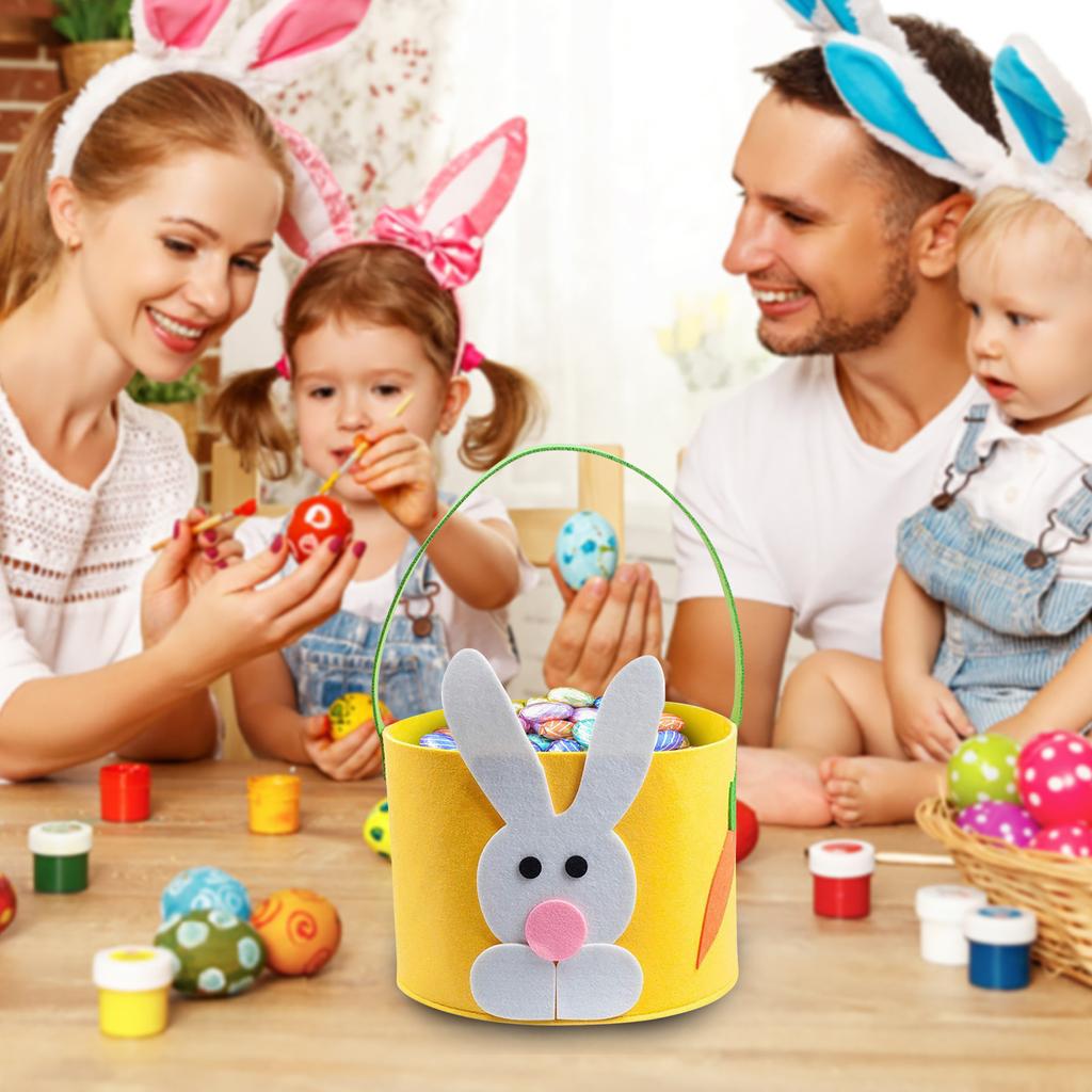 Корзина с пасхальным кроликом, сумки для яиц для детей, персонализированная корзина для конфет, ведра с кроликами