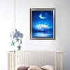 5D Diy Diamond Painting Blue Moon and Lotus Cross Stitch Set Full Diamond Embroidery Mosaic Art Picture of Rhinestones Decor Gift