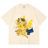 230 Gsm 100% Cotton Pokemon V25 Pikachu Leo Print Unisex Heavy Cotton T Shirt