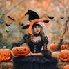 Halloween Witch Hat Hair Clip Pumpkin Headpiece Party Cosplay Fun Costume Accessory