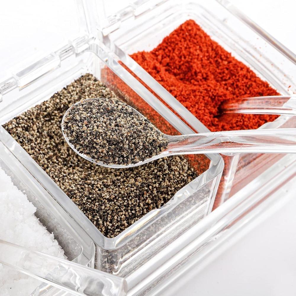 Набор емкостей для приправ 1 шт. Бутылка для приправ с крышкой и ложкой Прозрачный кристальный контейнер для хранения приправ Кухонный инструмент для приправ