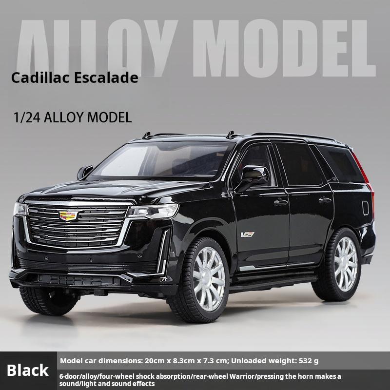 AABHV1 1:24 Большой Размерный Сплав Модель Cadillac Escalade Имитация Внедорожника Внедорожный Автомобиль Световые и Звуковые Эффекты Коллекция и Настольное Украшение