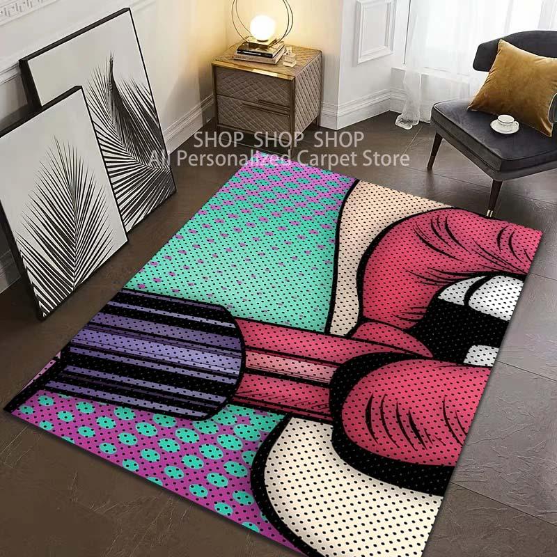 Fashion Sexy Lips Pattern Carpet for Living Room Bedroom Bedside Floor Mat Cloakroom Modern Home Area Decor Fast Shipping