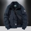 Winter Lapel Lamb Wool Jacket Men's Fleece Thickened Cotton-padded Jacket Pilot Middle-aged and Young Military Jacket