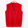 Middle-aged and Elderly Knitted Sweater Vest for Women 50 Years Old 60 Mother Wear Autumn Sweater Vest Grandma New Warm Cardigan