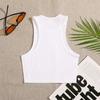 Жилет для йоги, женский спортивный топ, черный, белый цвет, укороченные топы, бесшовная уличная одежда, вязанная в рубчик дышащая майка для тренировок, женская без подкладок