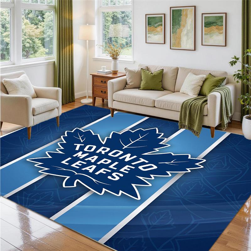 Toronto Maple Leafs Design Crystal Velvet Rug Soft Decorative Mat for Bedroom Entrance