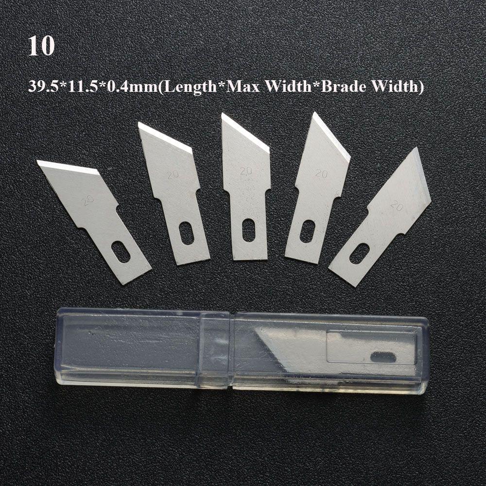 10 шт./компл. металлические ручные инструменты, гравировальные ножи, скальпель, детали ножа для ремонта печатных плат, 10 шт., лезвия, резак