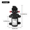 Electric Water Pump Black Micro High Pressure Diaphragm Water Sprayer Car Wash 12 V Adapter Agricultural DC12V 72W 120PSI 5L/MIN