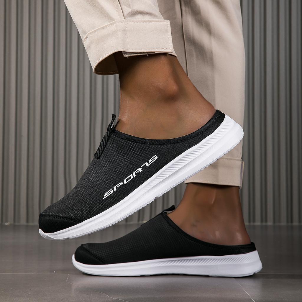 Half-drag casual shoes, four-season shoes, couple models, one-pedal men's shoes, large-size casual women's shoes