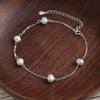 S925 Natural Pearl Sterling Silver Bracelet Female Light Luxury Minority Design Sense Hand Jewelry