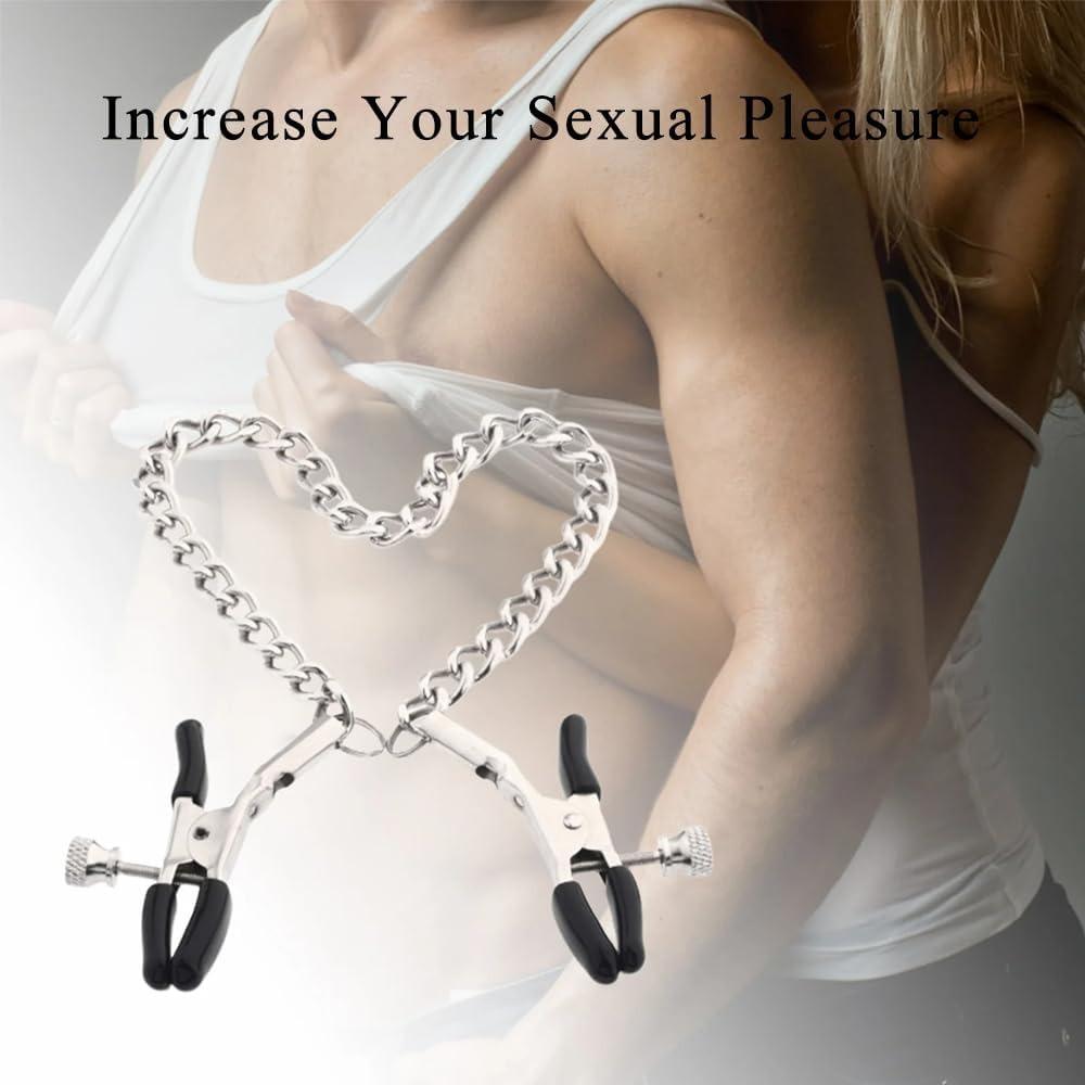 Регулируемые Металлические Зажимы для Сосков Клипсы Стимуляция Груди Флирт Цепочка для Сосков для Пар BDSM Секс Игра Игрушки для Женщин Секс-Игрушки