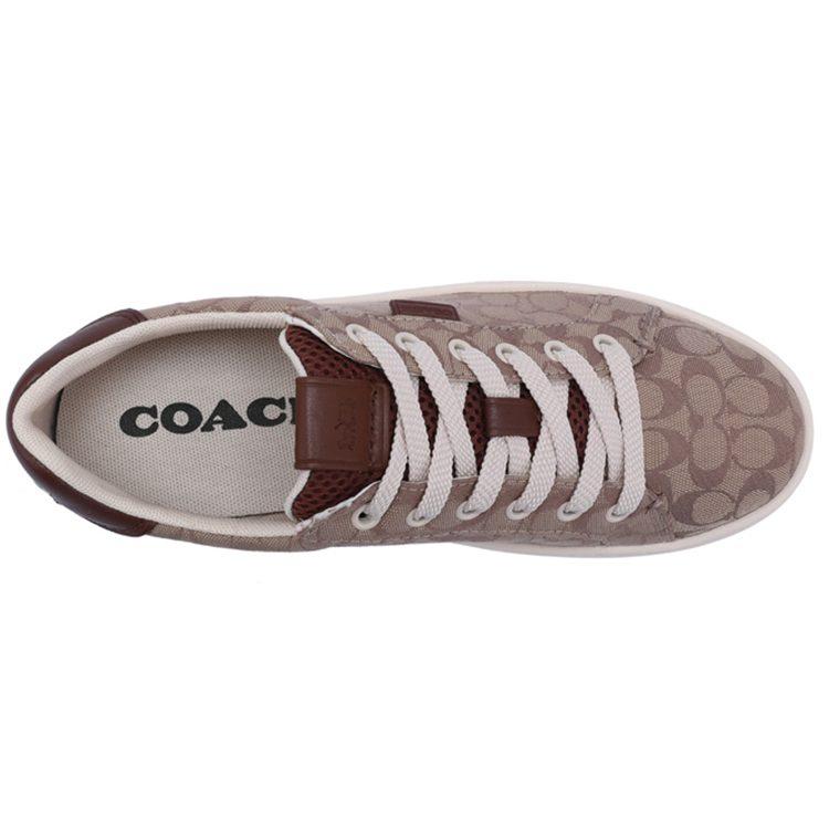Coach Низкие стильные кеды для скейтбординга из ткани, женские, коричневые G5037-STN