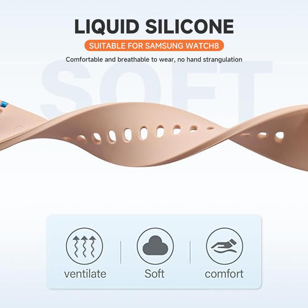 Силиконовый ремешок для Samsung Galaxy Watch 8 40 44 мм с чехлом Защитная пленка на экран Бампер для умного ремешка Наручные аксессуары