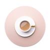 Round Faux Leather Placemat Waterproof Oil-proof Heat-insulating Table Mat Hotel Restaurant Table PU Placemat Set of 2/4/6