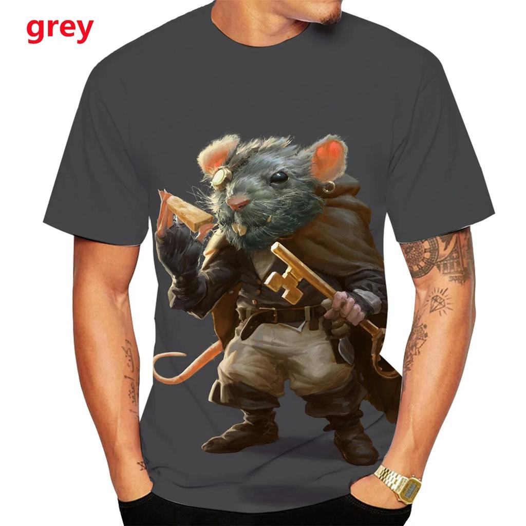 Men Fashion Print Rat T-shirts 3D Animal Harajuku Street Style Short Sleeve Unisex Cool T Shirt