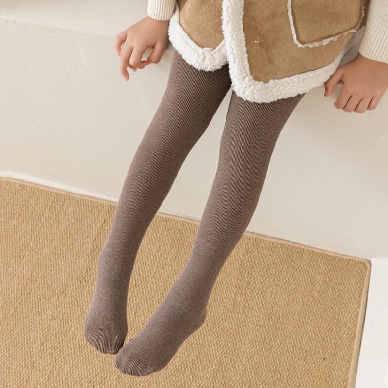 Children's Fleece Thickened Tights Autumn Winter New Warm Kids Leggings Simple Student Princess Dance Teenage Pantyhose 5-12Year