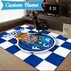 Custom Name FC Porto Crest Emblem Rug Game Carpet, Floor Mat for Bedroom Living Room Entryway Rug, Home Decor Idea Gift for Christmas birthday