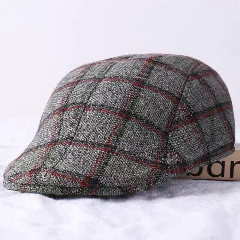 Middle-Aged And Elderly Woolen Baseball Cap Men'S Winter Casual Thickened Warm Cotton Hat Outdoor Riding Cap