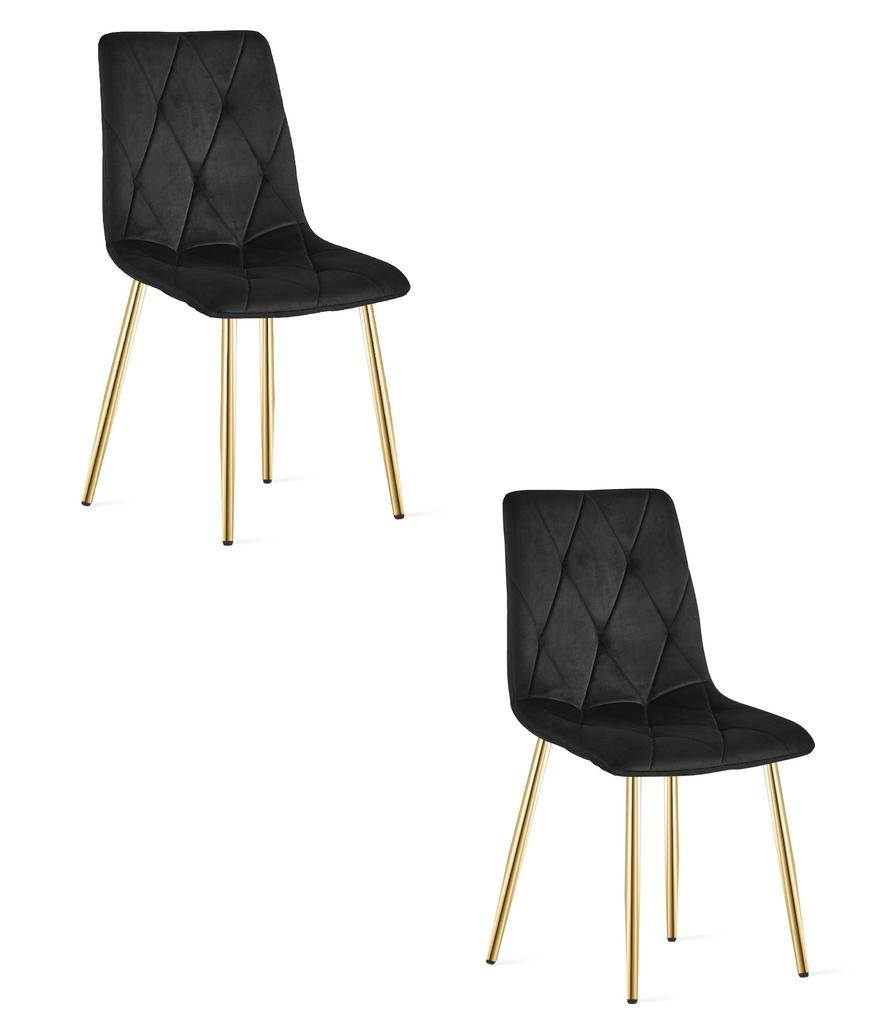 LIBRA chair - black velvet / gold legs x 2