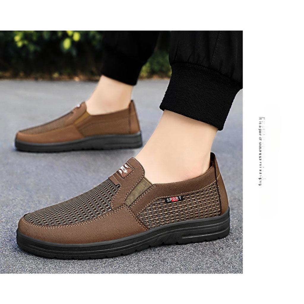 Мужские дышащие сетчатые туфли, легкие туфли на мягкой подошве, туфли с неглубоким горлом