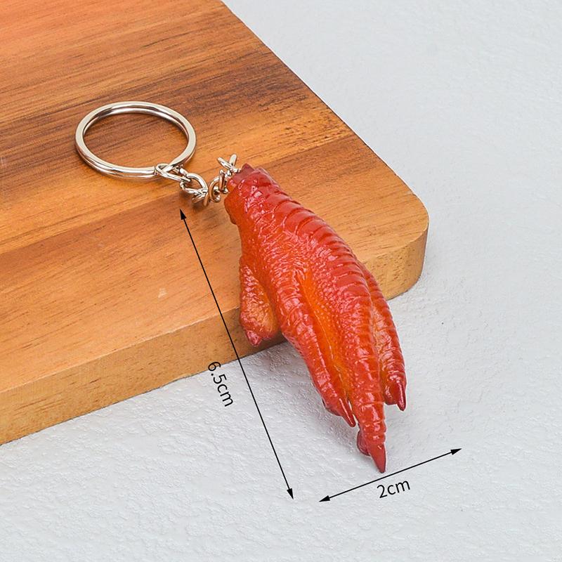 Funny Pvc Pork Belly Chicken Wings Roast Chicken Bag Pendant Hanging Jewelry Key Ring Creative Simulation Food Charms