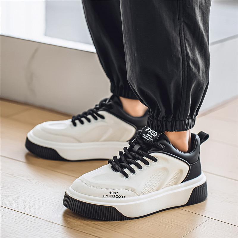 Корейская версия трендовой обуви для скейтбординга, мужская обувь, весенне-осенняя повседневная обувь на платформе, обувь с низким верхом для скейтбординга, белая обувь, студенческая спортивная обувь для мужчин
