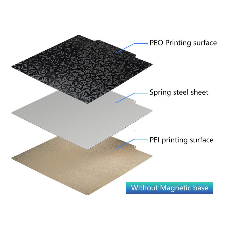 For Anycubic Kobra 2/ Kobra 2 Pro/ Kobra 2 Neo PEO PET Pei Build Plate 230x230mm Double Side Textured Sheet Smooth Heated Bed