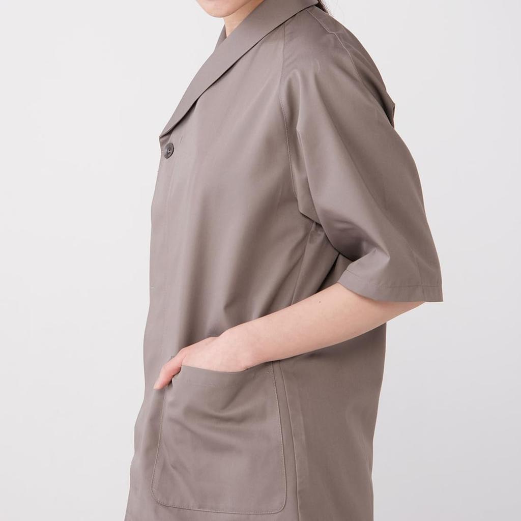 Семь Униформа Поварской Белый Китель, Топ, Рукава 3/4, Унисекс, EA3077-8, Японский Стиль, Подходит для Японских Ресторанов, Серо-бежевый, Размер S