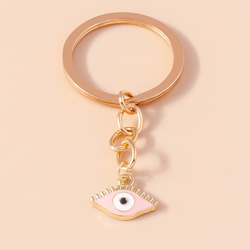 Cute Enamel Lucky Evil Eye Keychain Metal Keyring Pendant for Car Key Holder Women Girls Handbag Charms DIY Jewelry Gifts